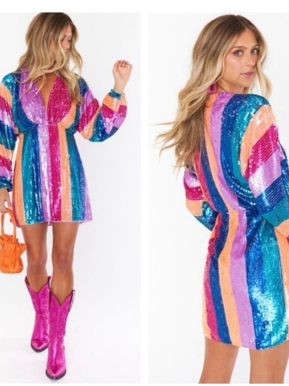 Show Me Your MuMu Kidman sequin Mini Dress - Pink, Blue, Orange, Purple